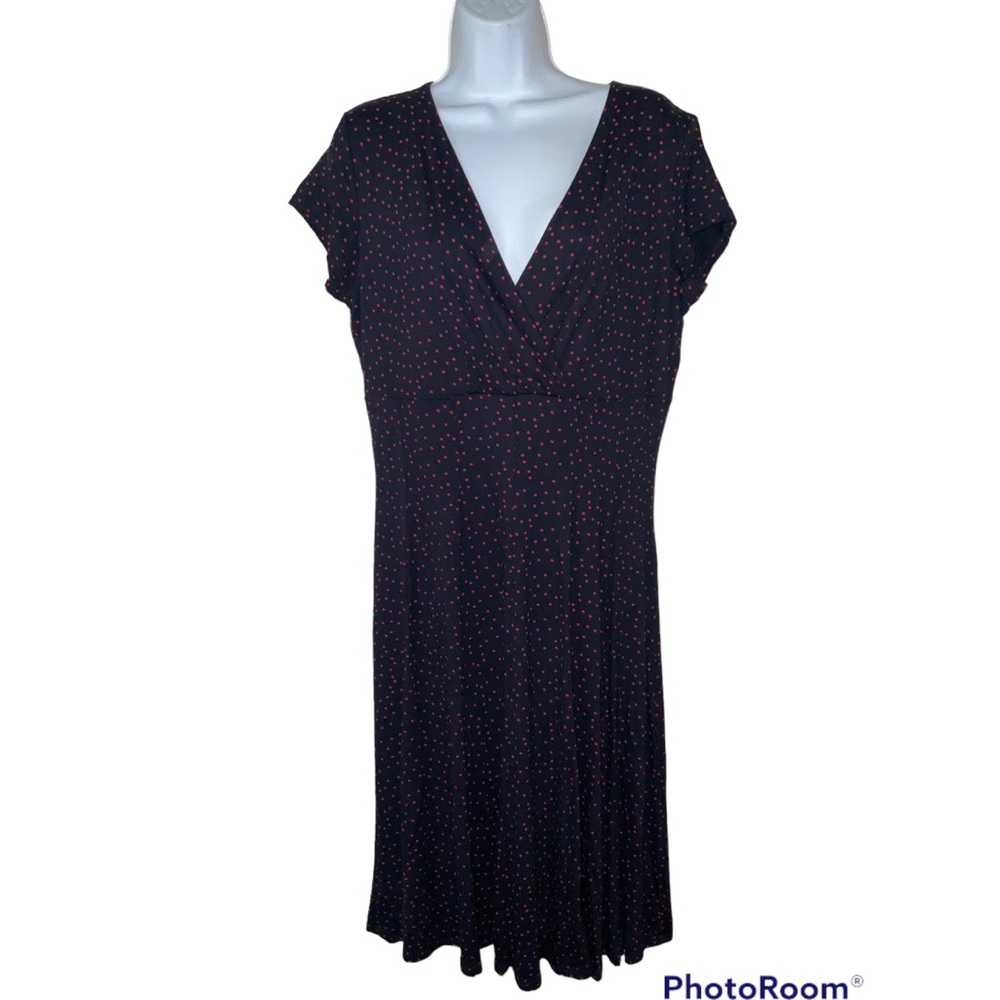 Stitch Fix Sade New York 10 Dress Navy Red Polka Dot Jamiee Knit Pinup Retro